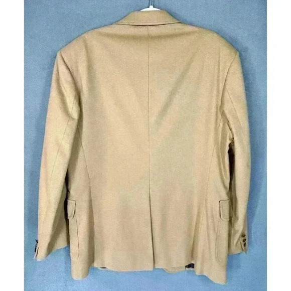 Pendleton Wool Blazer Jacket Size 44 Long Sportcoat Khaki Tan Gold 2 Button EUC - Picture 8 of 12